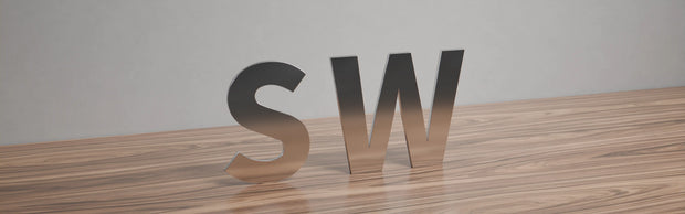 Flat-cut metal letters custom signage SW