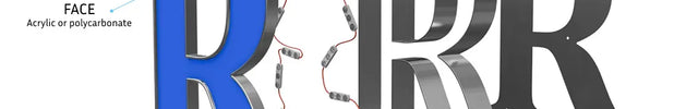 trim cap face-lit channel letters construction diagram