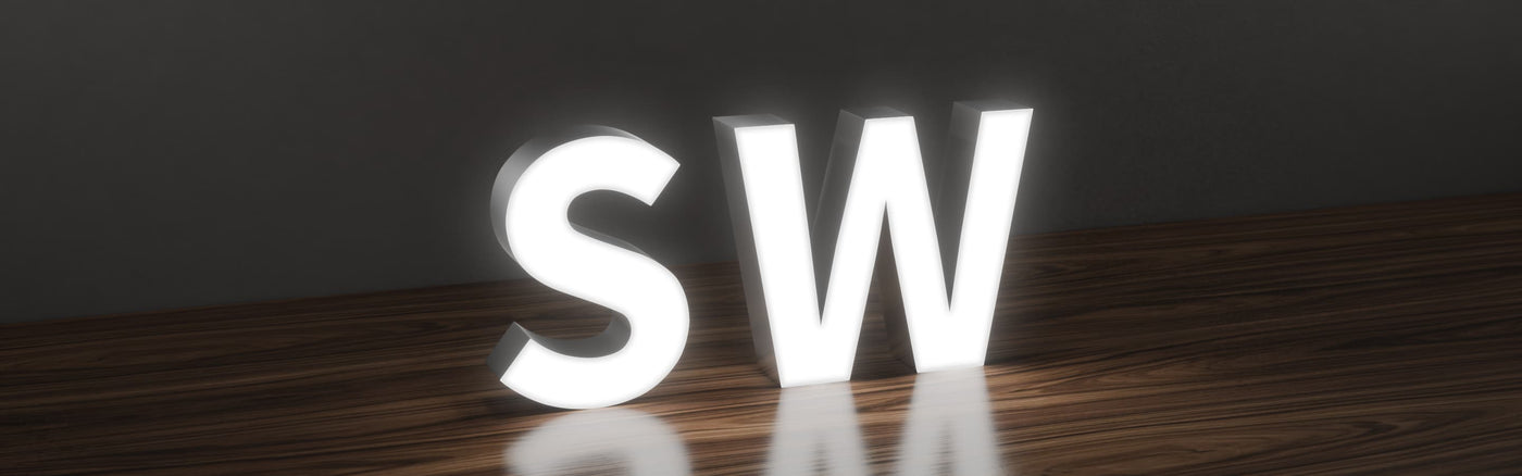 SW Face-lit trimless channel letters illuminated sign ON