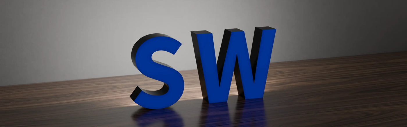 Reverse halo-lit channel letters illuminated sign ON