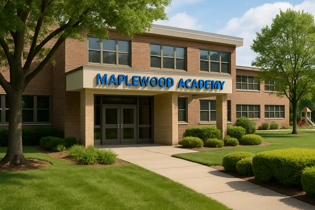 Maplewood Academy school building exterior entrance