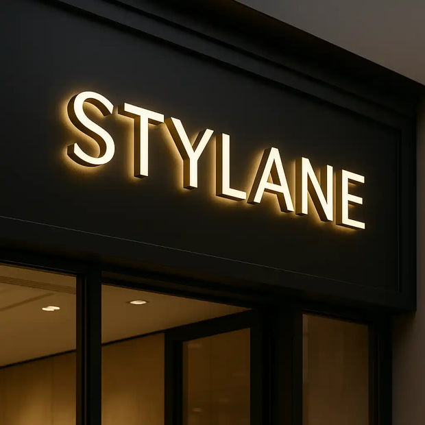 Stylane illuminated storefront channel letters sign