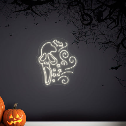 Scary Ghost Face Neon Sign | Indoor | Wall Mounting