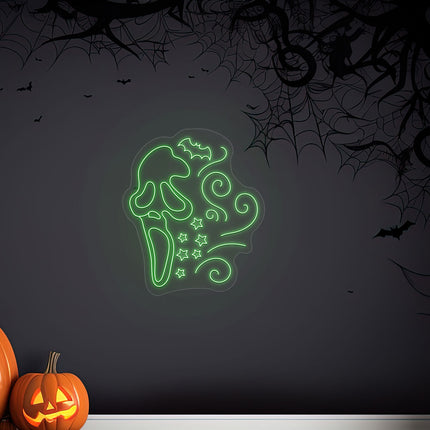 Scary Ghost Face Neon Sign | Indoor | Wall Mounting
