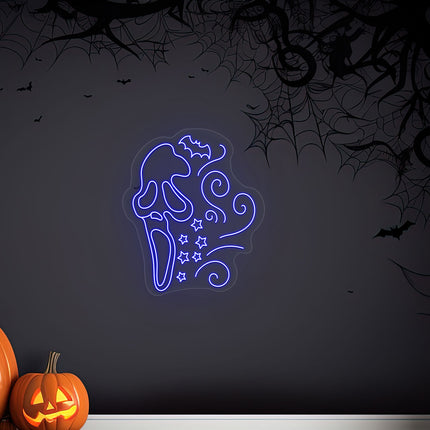 Scary Ghost Face Neon Sign | Indoor | Wall Mounting