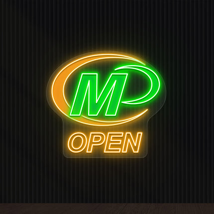 Open minuteman logo LED neon sign