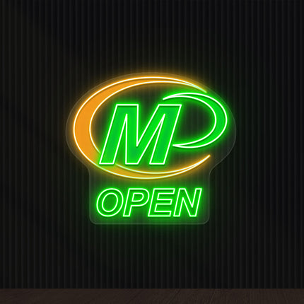 Open minuteman logo LED neon sign