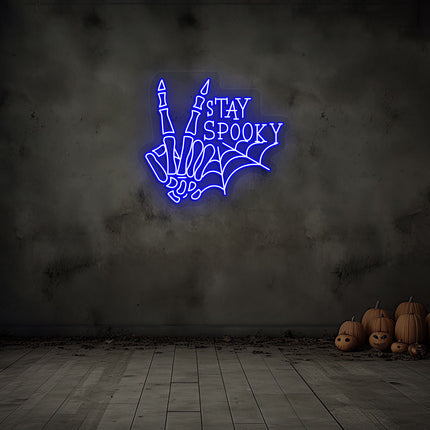 Stay Spooky With Skeleton Hand Neon Sign | Indoor | Wall Mounting