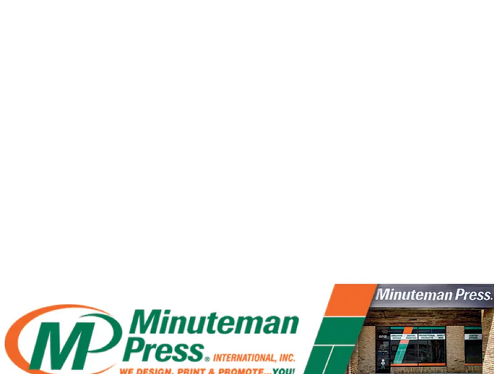 Minuteman Press expo display banner and storefront