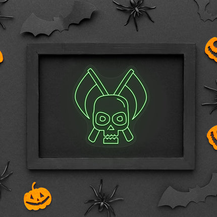 Skull With Scythe Neon Sign | Indoor | Wall Mounting