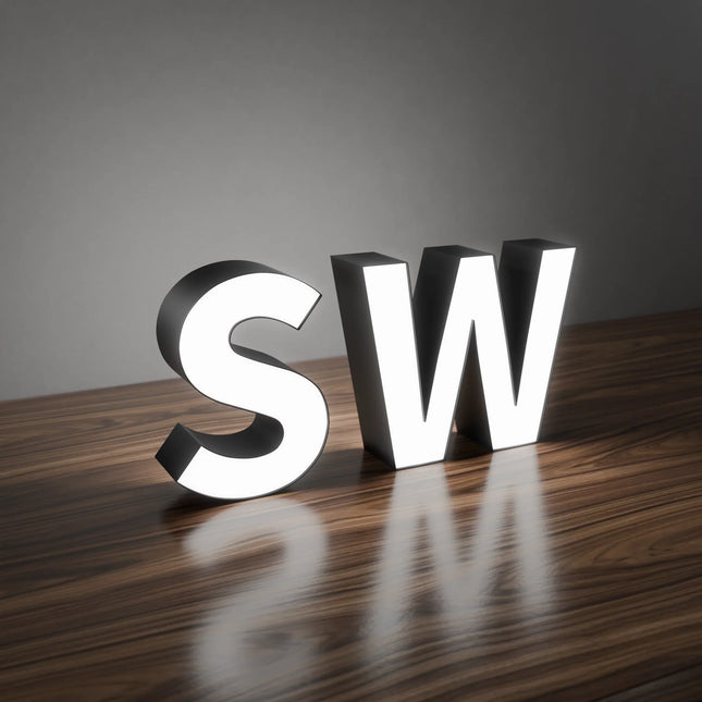 SW Face & Halo Lit Channel Letters ON