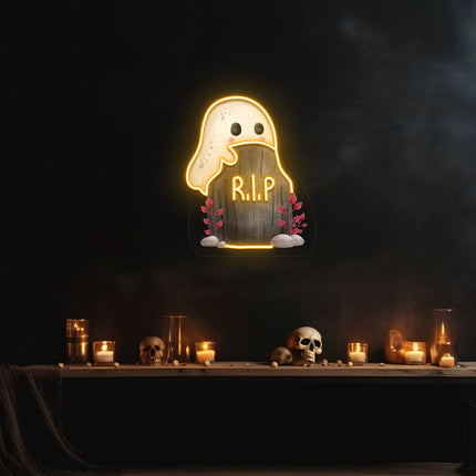 Ghoul On Tombstone Neon Artwork | Indoor | Wall Mounting