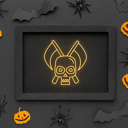 Skull With Scythe Neon Sign | Indoor | Wall Mounting