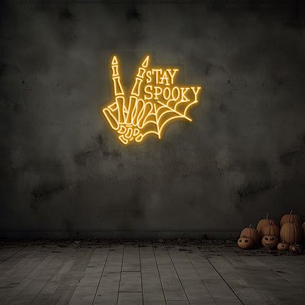 Stay Spooky With Skeleton Hand Neon Sign | Indoor | Wall Mounting