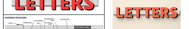 Face-lit channel letters permit drawing installation diagram