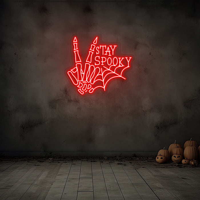 Stay Spooky With Skeleton Hand Neon Sign | Indoor | Wall Mounting