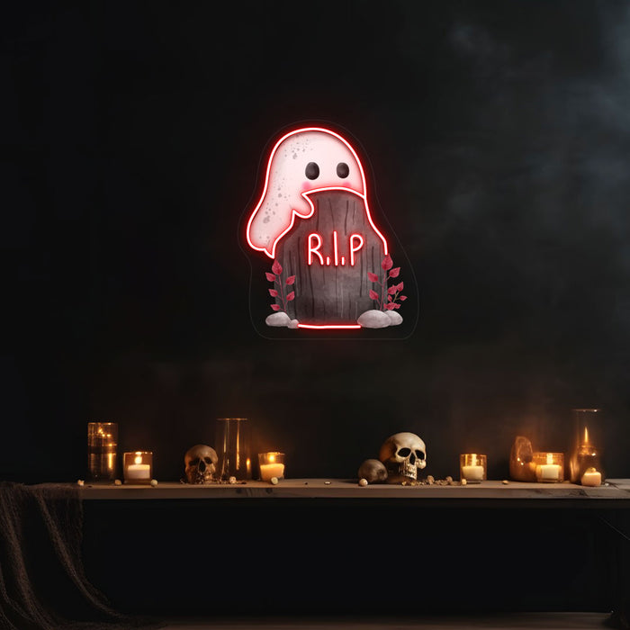 Ghoul On Tombstone Neon Artwork | Indoor | Wall Mounting