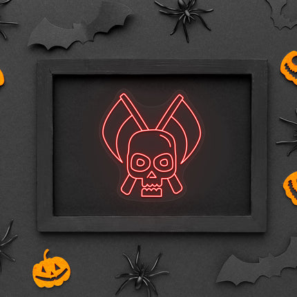 Skull With Scythe Neon Sign | Indoor | Wall Mounting