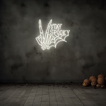 Stay Spooky With Skeleton Hand Neon Sign | Indoor | Wall Mounting