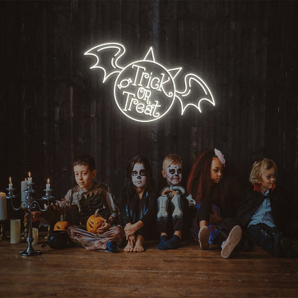 Trick Or Treat With Wings Neon Sign | Indoor | Wall Mounting