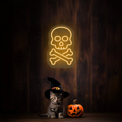 Skull With Bones Neon Sign | Indoor | Wall Mounting