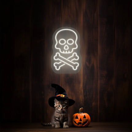 Skull With Bones Neon Sign | Indoor | Wall Mounting