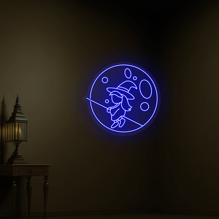 Baby Witch Flying Neon Sign | Indoor | Wall Mounting