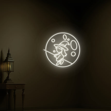 Baby Witch Flying Neon Sign | Indoor | Wall Mounting