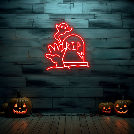 Graveyard RIP Tombstone Neon Sign | Indoor | Wall Mounting