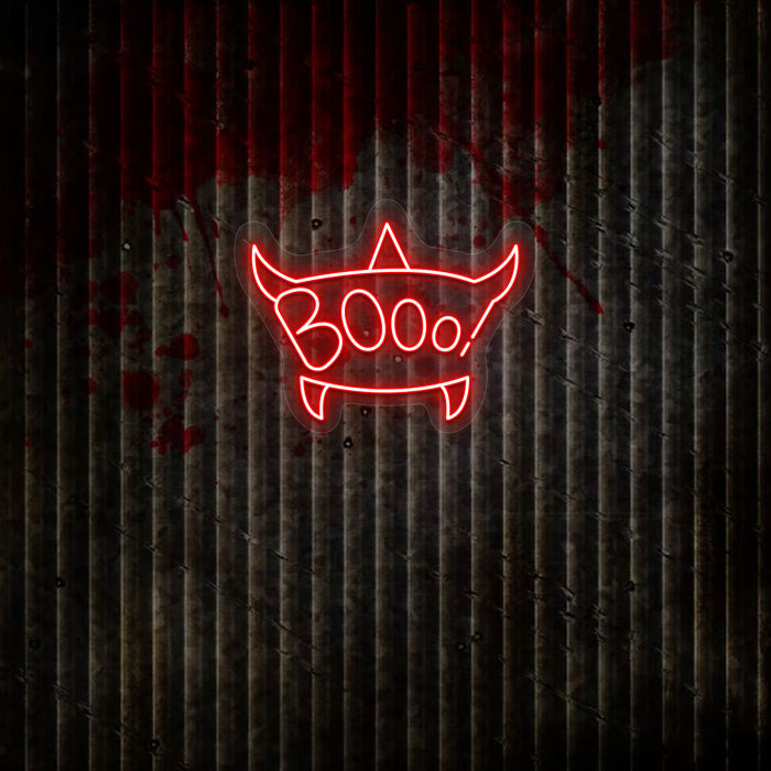 Scary Boo Text Neon Sign | Indoor | Wall Mounting